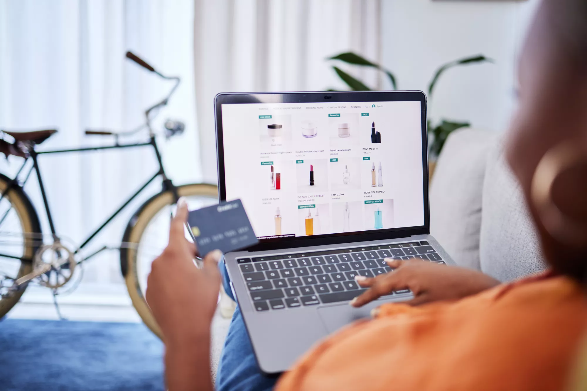 Gen Z female shopping online